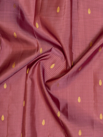 Rouge pink and purple stripes pure Kanchipuram silk saree