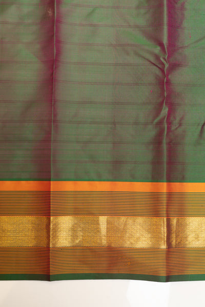 Magenta thread checks pure Kanchipuram silk saree