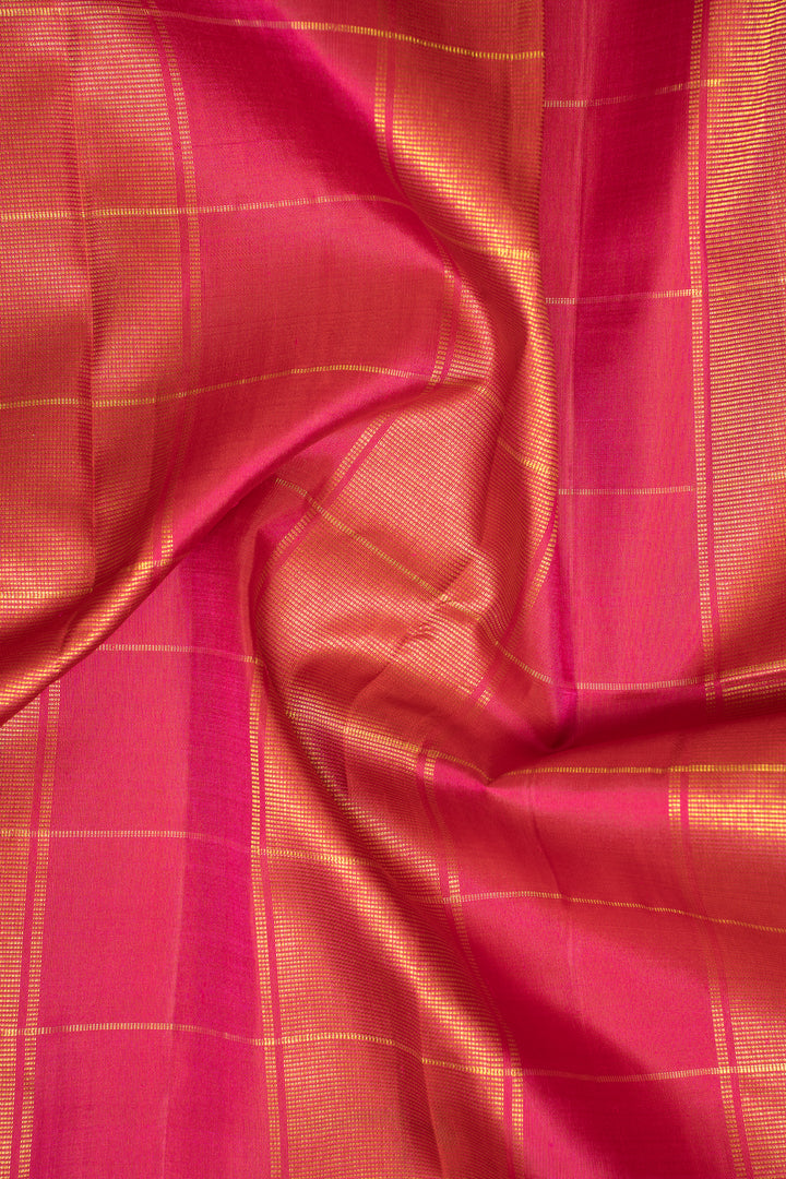 Palum Pazhamum Multi checks Pure Kanchipuram Silk Saree - Clio Silks