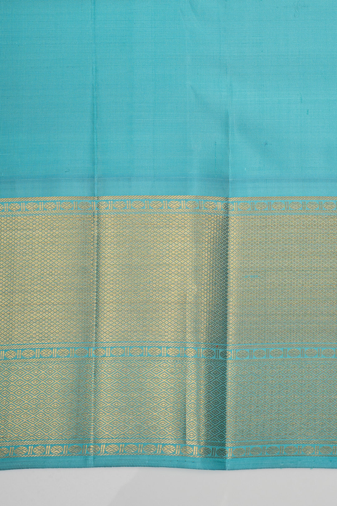 Purple Stripes &amp; Teal Blue Pure Kanchipuram Silk Saree