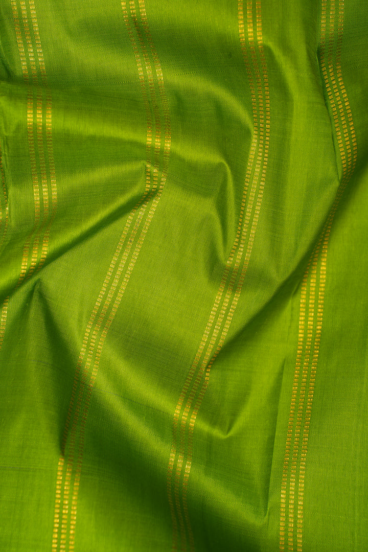 MS Blue and Parrot green Pure Kanchipuram Silk Saree - Clio Silks