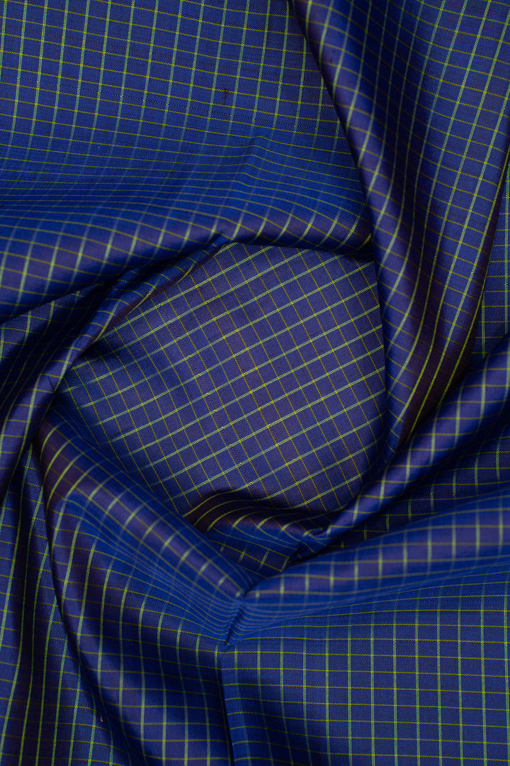 MS Blue and Parrot green Pure Kanchipuram Silk Saree - Clio Silks