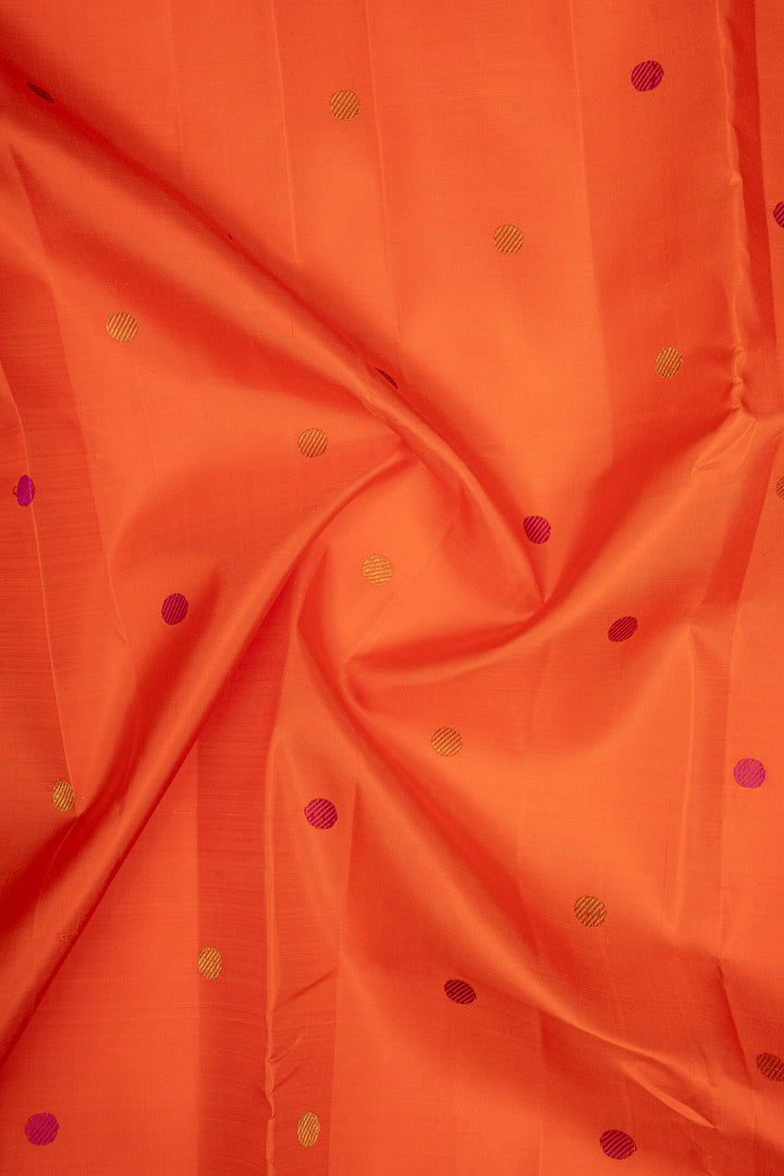 Rust Orange &amp; Jamun Vairaoosi Border Pure Kanchipuram Silk Saree