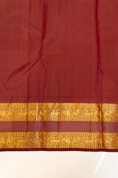 Elaichi green checks pure Kanchipuram silk saree