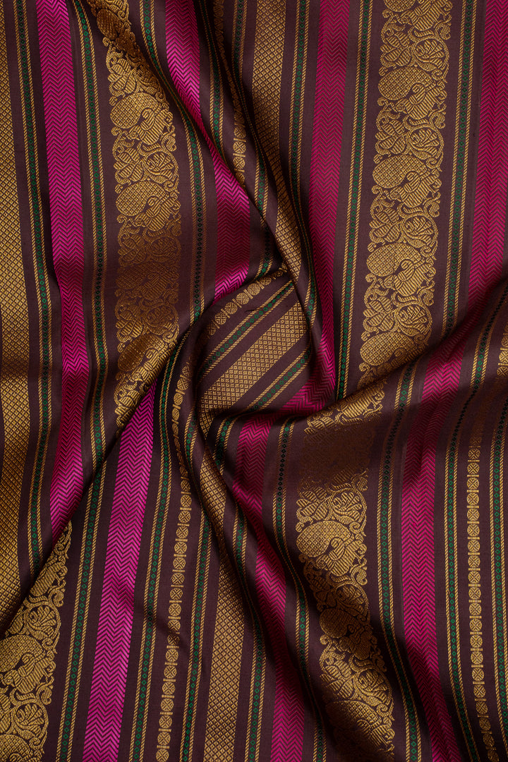 Mustard Traditional Pure Kanchipuram Silk Saree