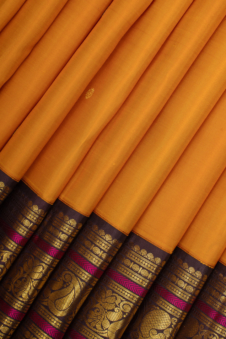 Mustard Traditional Pure Kanchipuram Silk Saree