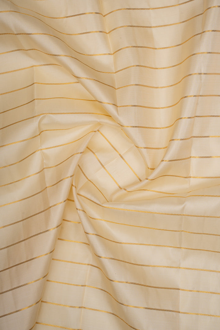 Ivory Stripes Pure Kanchipuram Silk Saree