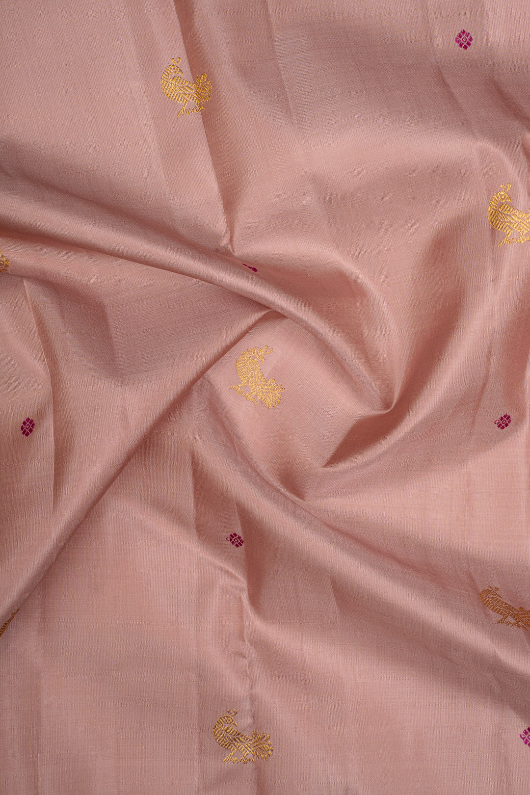 Mauve Peacock Motifs Traditional Pure Kanchipuram Silk Saree