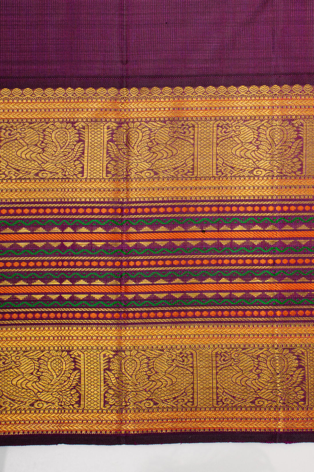 Mauve Peacock Motifs Traditional Pure Kanchipuram Silk Saree
