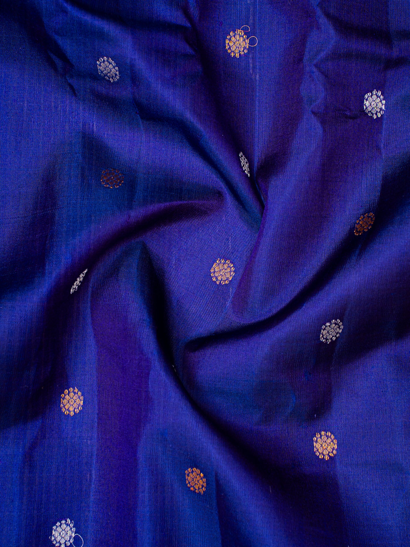 Ink Blue Pure Gadwal Silk Saree - Clio Silks