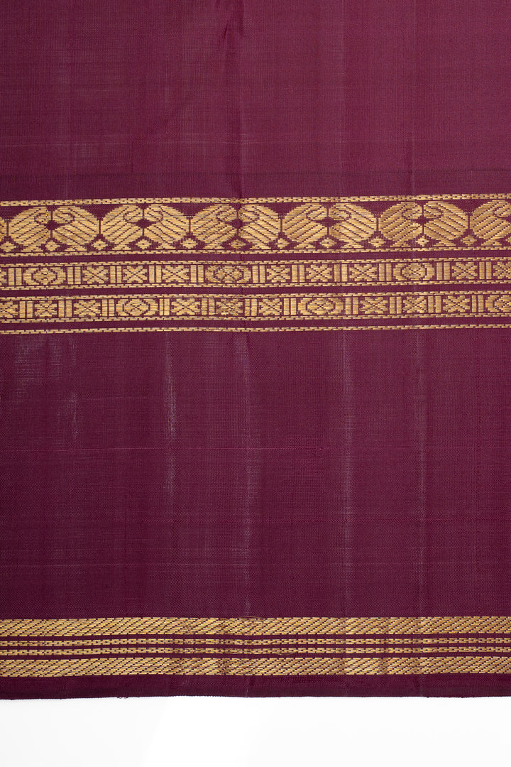 Sampanga green and purple traditional pure kanchipuram silk saree