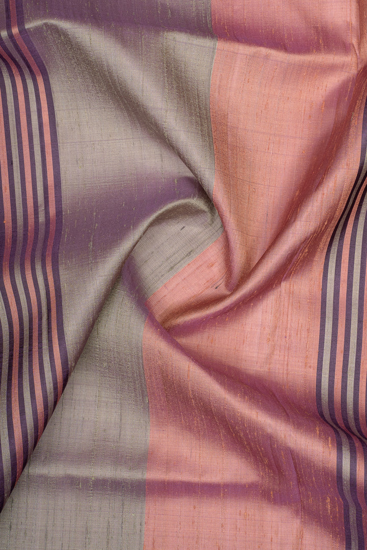 Purple Threadwork Pure Soft Silk Saree