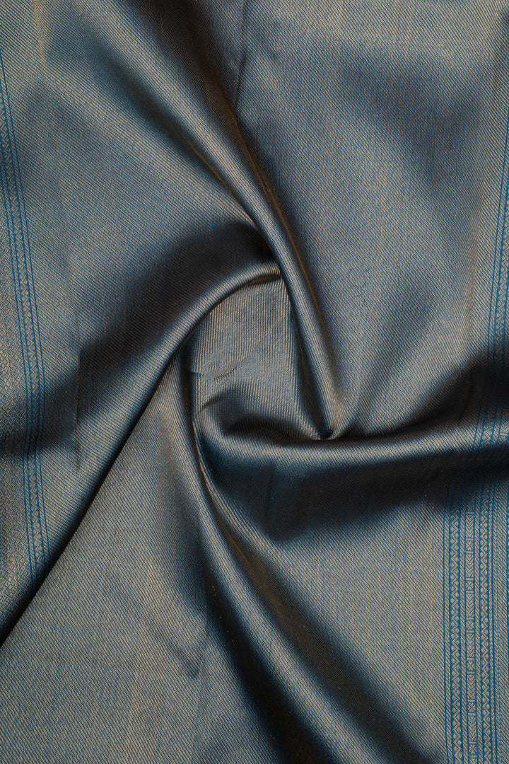 Peacock Blue Traditional Pure Kanchipuram Silk Saree
