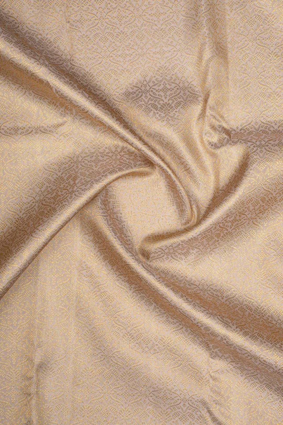 Champagne Gold Brocade Pure Kanchipuram Silk Saree