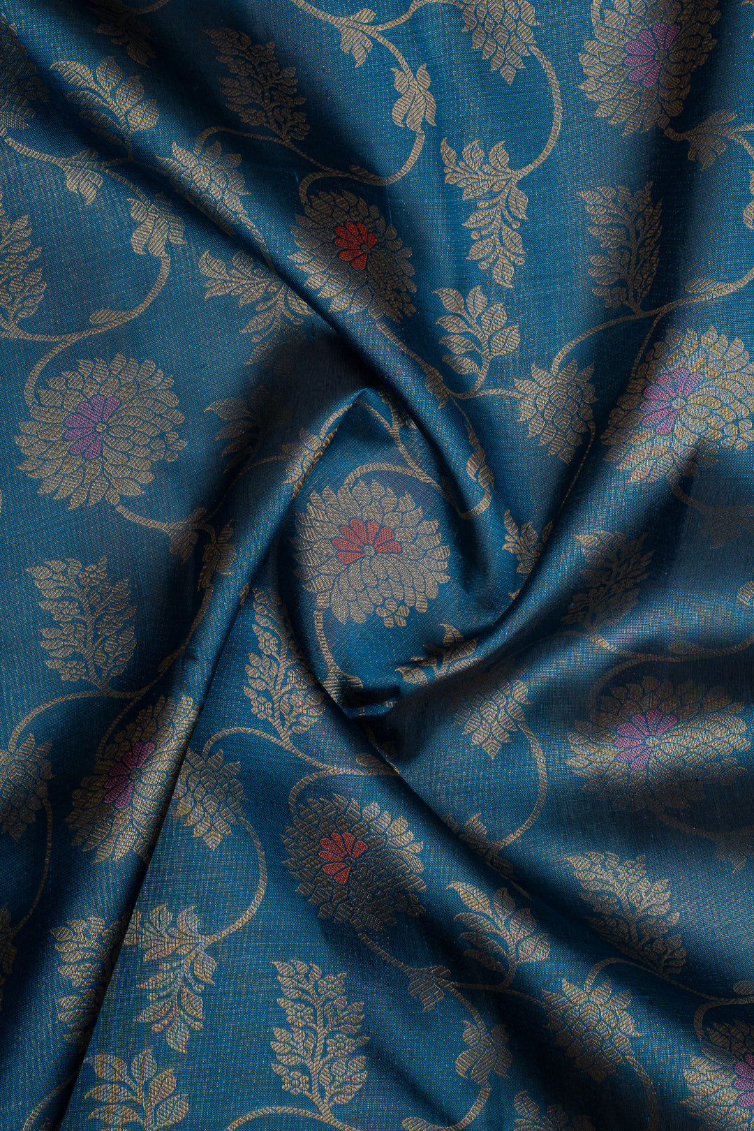 Peacock Blue Traditional Pure Kanchipuram Silk Saree