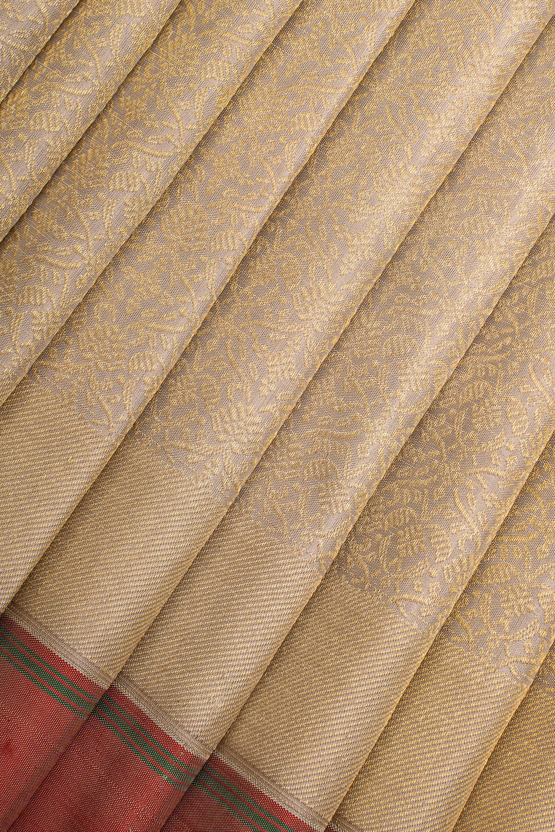 Champagne Gold Brocade Pure Kanchipuram Silk Saree