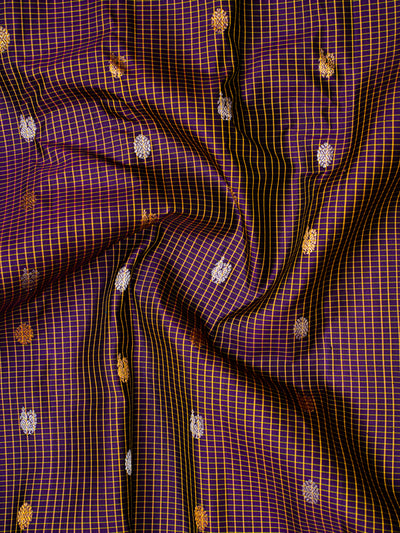 Plum Purple Pure Gadwal Silk Saree - Clio Silks