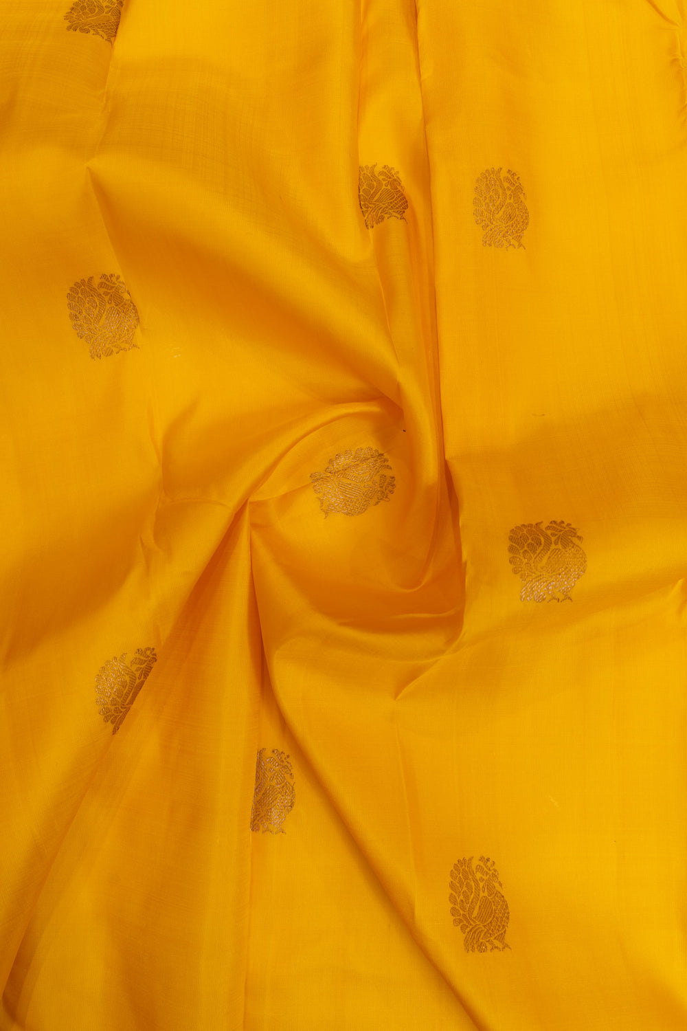 Yellow pure Kanchipuram silk saree