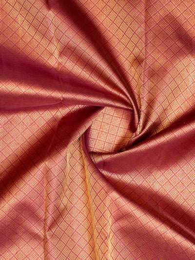 Plum Purple Vairaoosi Stripes Vanasingaram Border Pure Kanjivaram Silk Saree