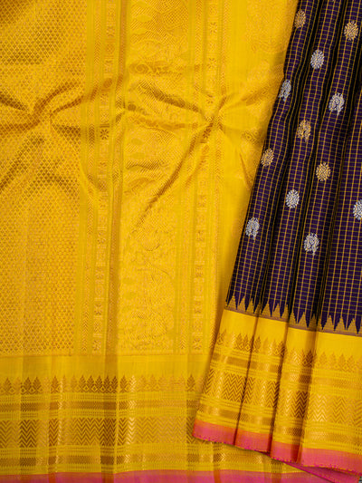 Plum Purple Pure Gadwal Silk Saree - Clio Silks