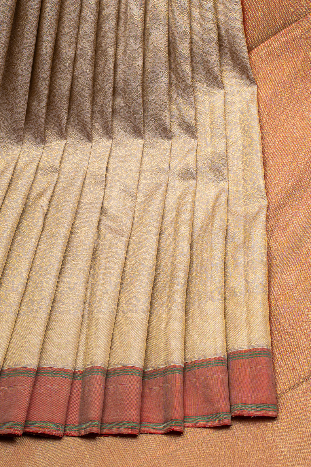 Champagne Gold Brocade Pure Kanchipuram Silk Saree