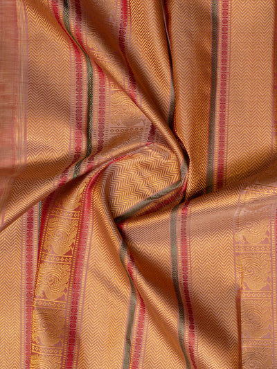 Bavarian Cream pure zari varisaipettu Kanchipuram silk saree