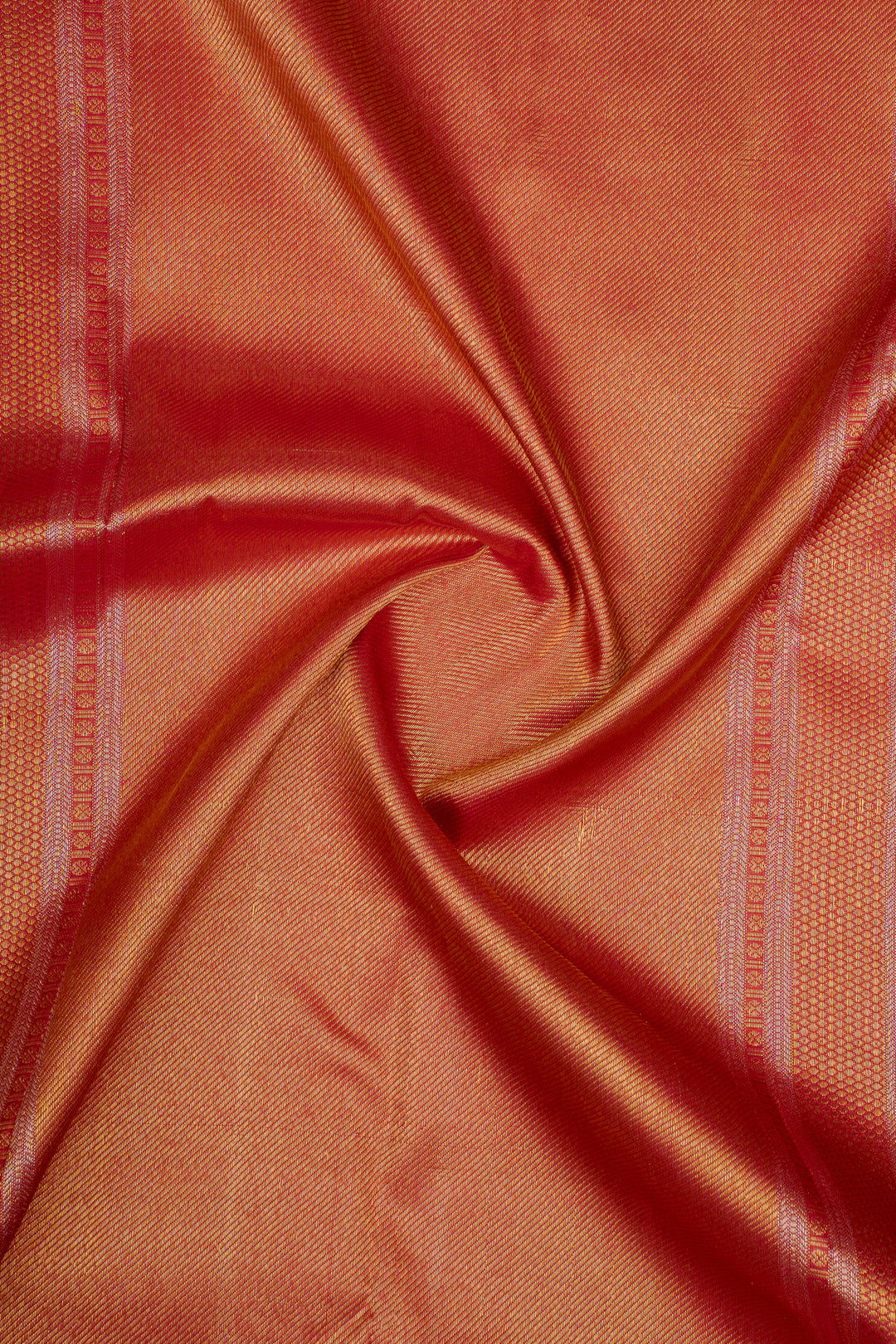 Pearl White and Red Zari Checks Pure Kanchipuram Silk Saree