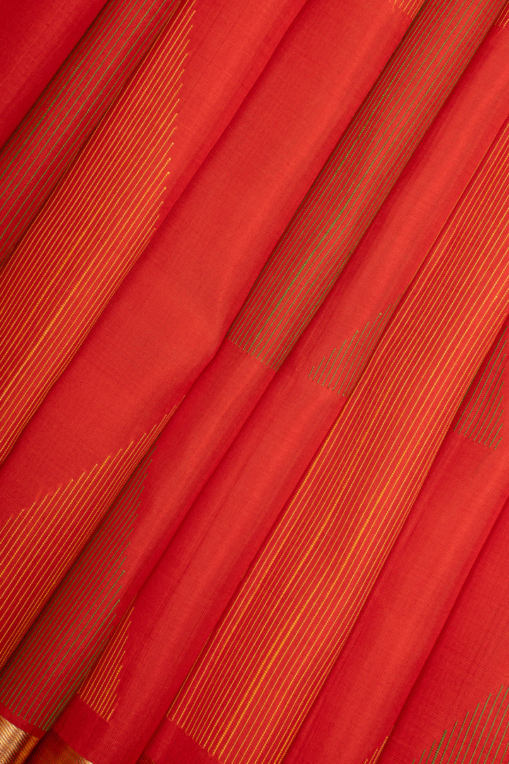 Red Threadwork Pure Soft Silk Saree