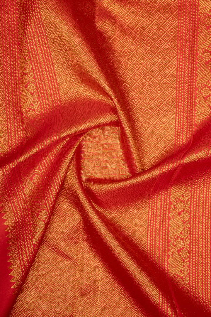 Purple Zari Checks Pure Kanchipuram Silk Saree