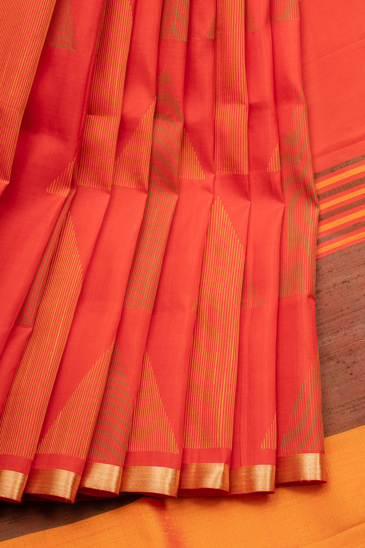 Red Threadwork Pure Soft Silk Saree