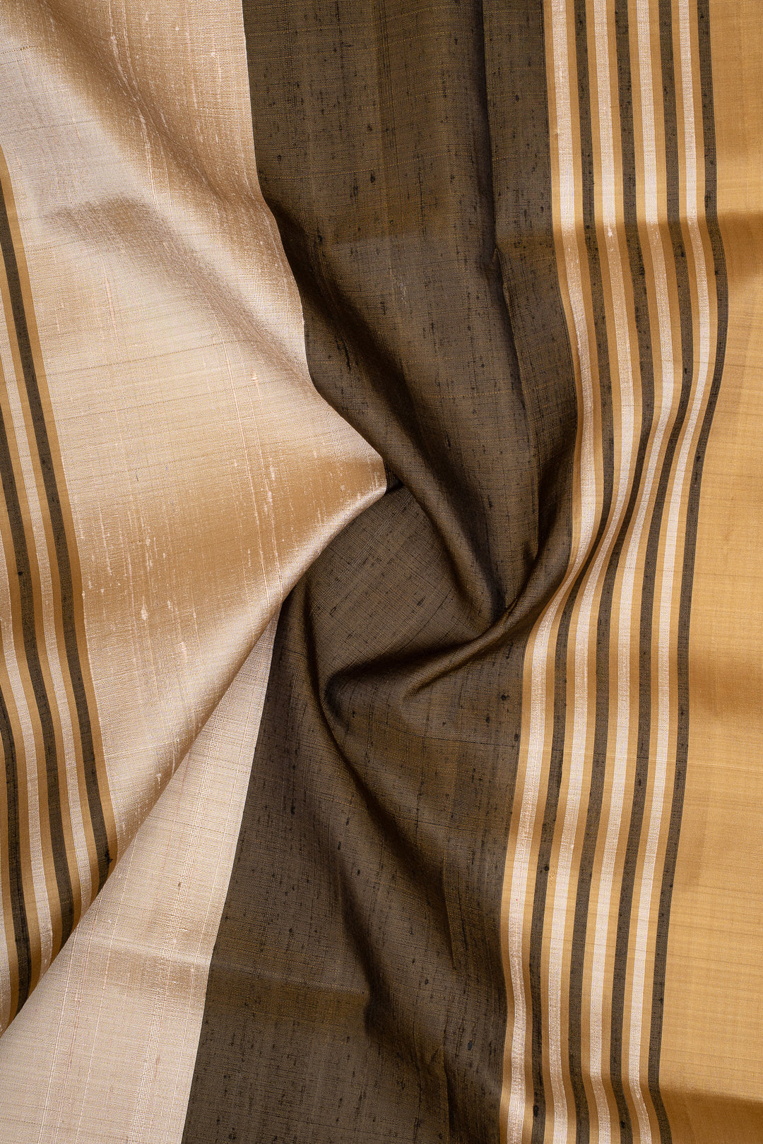 Beige Brocade Pure Soft Silk Saree