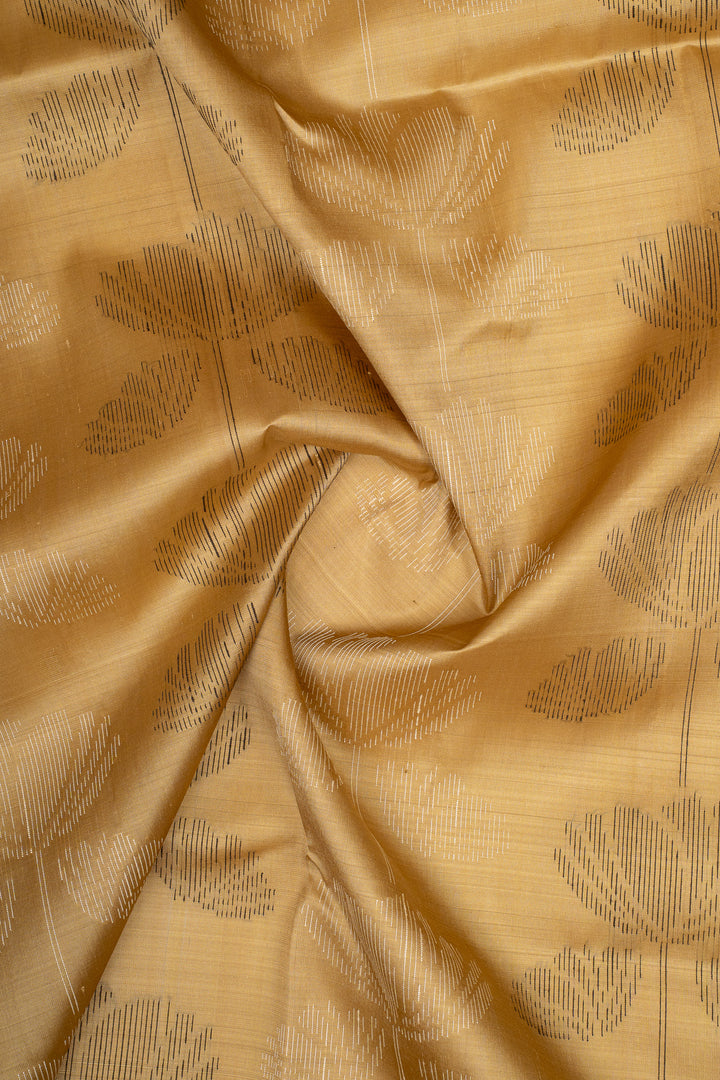 Beige Brocade Pure Soft Silk Saree