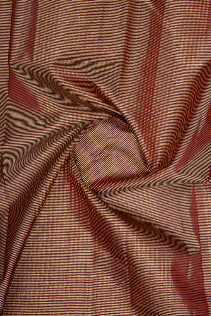 Maroon Stripes Pure Kanchipuram Silk Saree