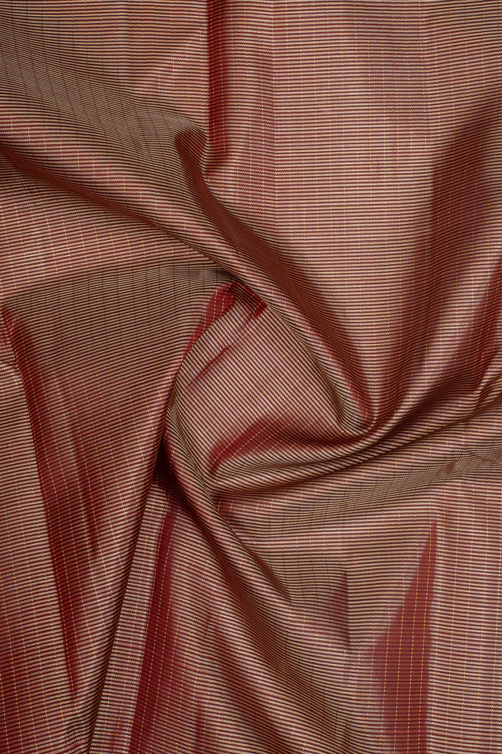 Maroon Stripes Pure Kanchipuram Silk Saree