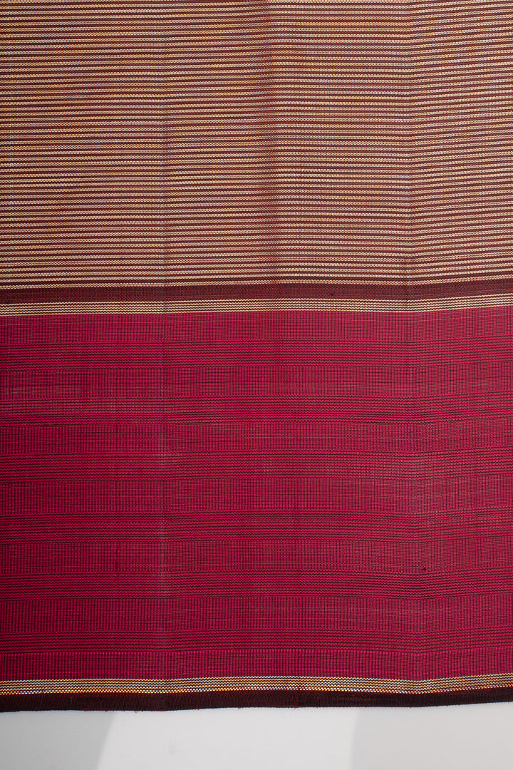 Maroon Stripes Pure Kanchipuram Silk Saree