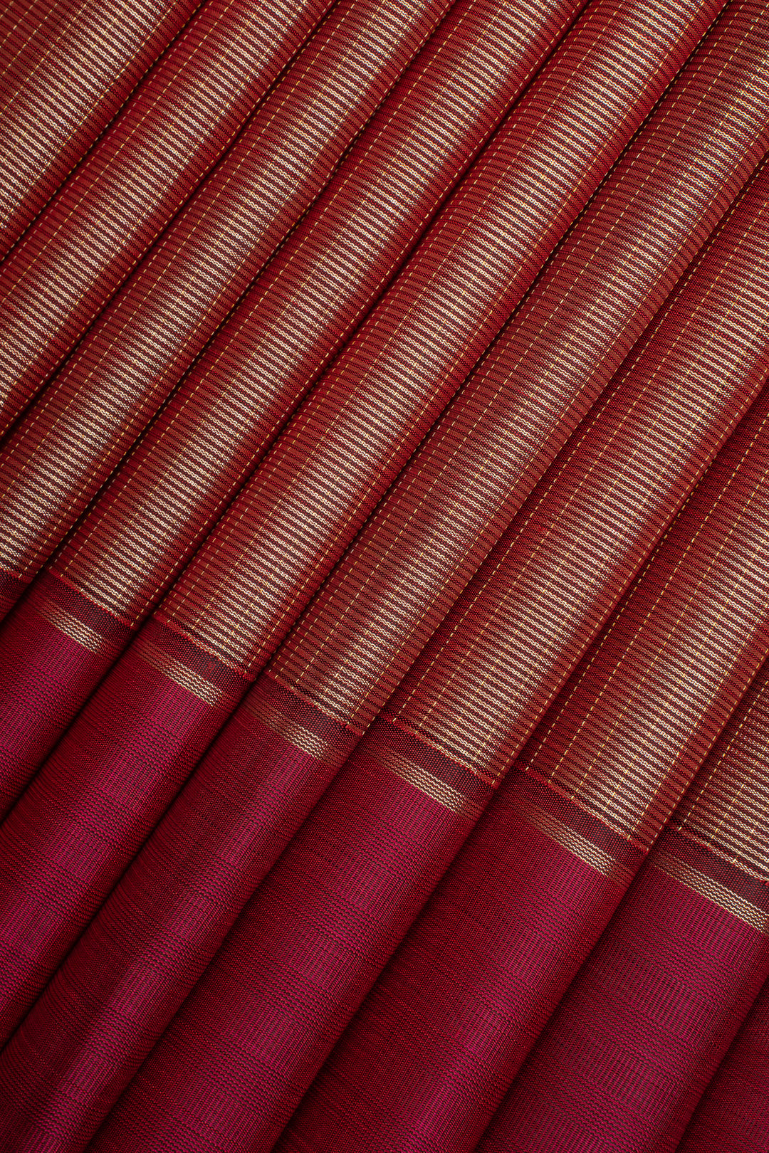 Maroon Stripes Pure Kanchipuram Silk Saree