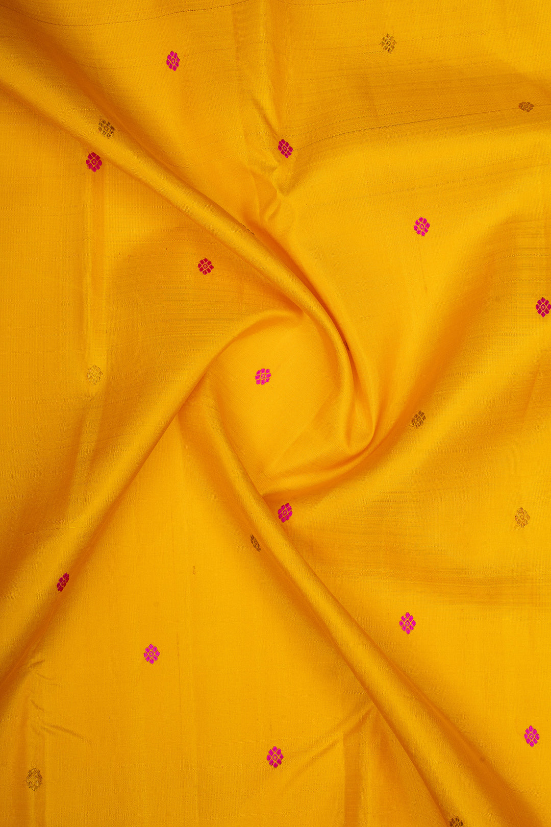 Yellow &amp; Pink Traditional Pure Kanchipuram Silk Saree