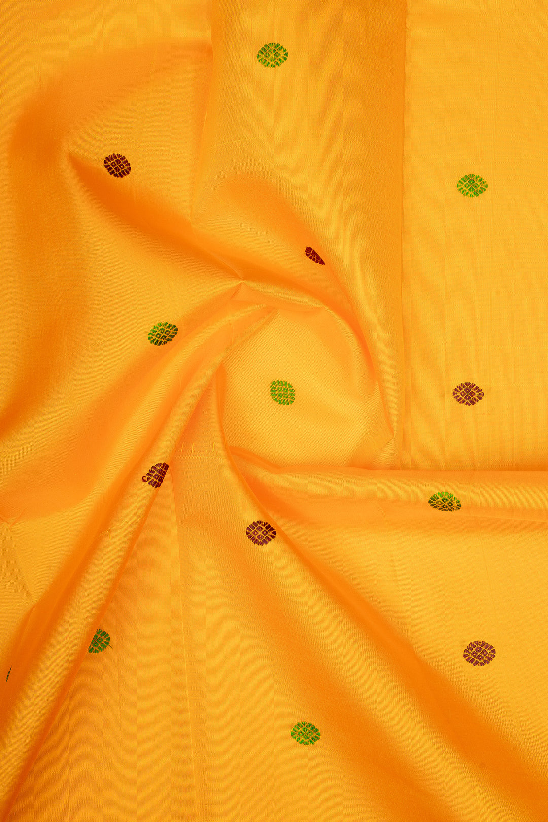 Yellow &amp; Maroon Threadwork Pure Kanchipuram Silk Saree