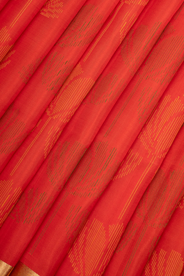 Red Brocade Pure Soft Silk Saree