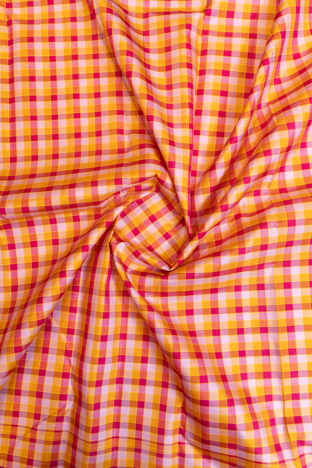 Magenta checks rettai pettu pure zari Kanchipuram silk saree