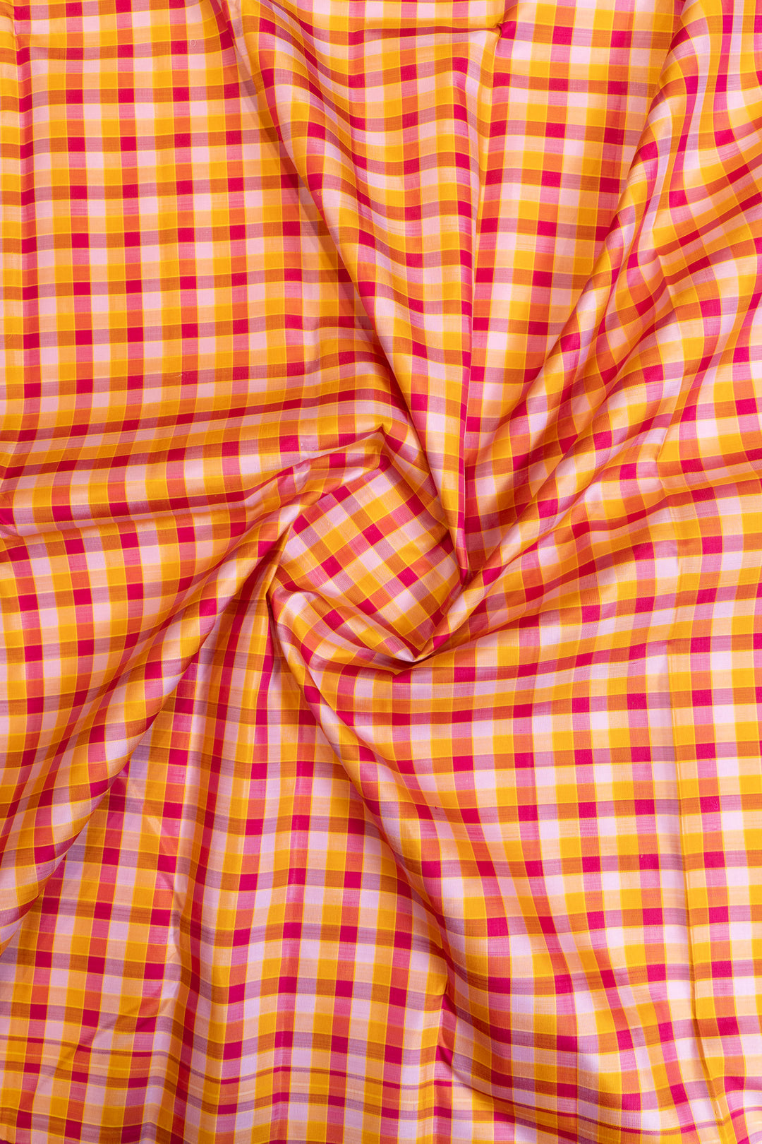 Magenta checks rettai pettu pure zari Kanchipuram silk saree