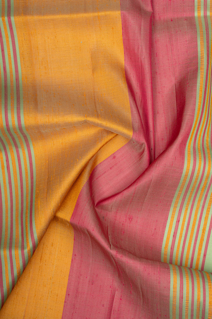 Pastel Green Threadwork Pure Soft Silk Saree