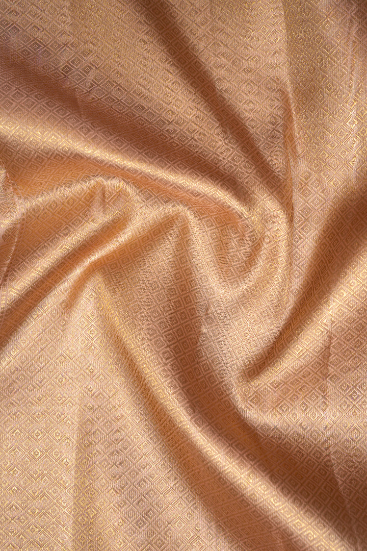 Champagne Gold Brocade Pure Kanchipuram Silk Saree - Clio Silks