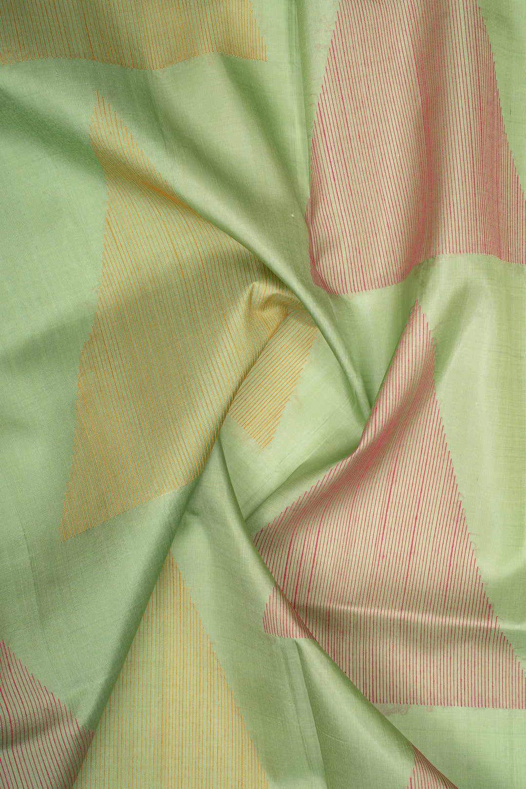Pastel Green Threadwork Pure Soft Silk Saree