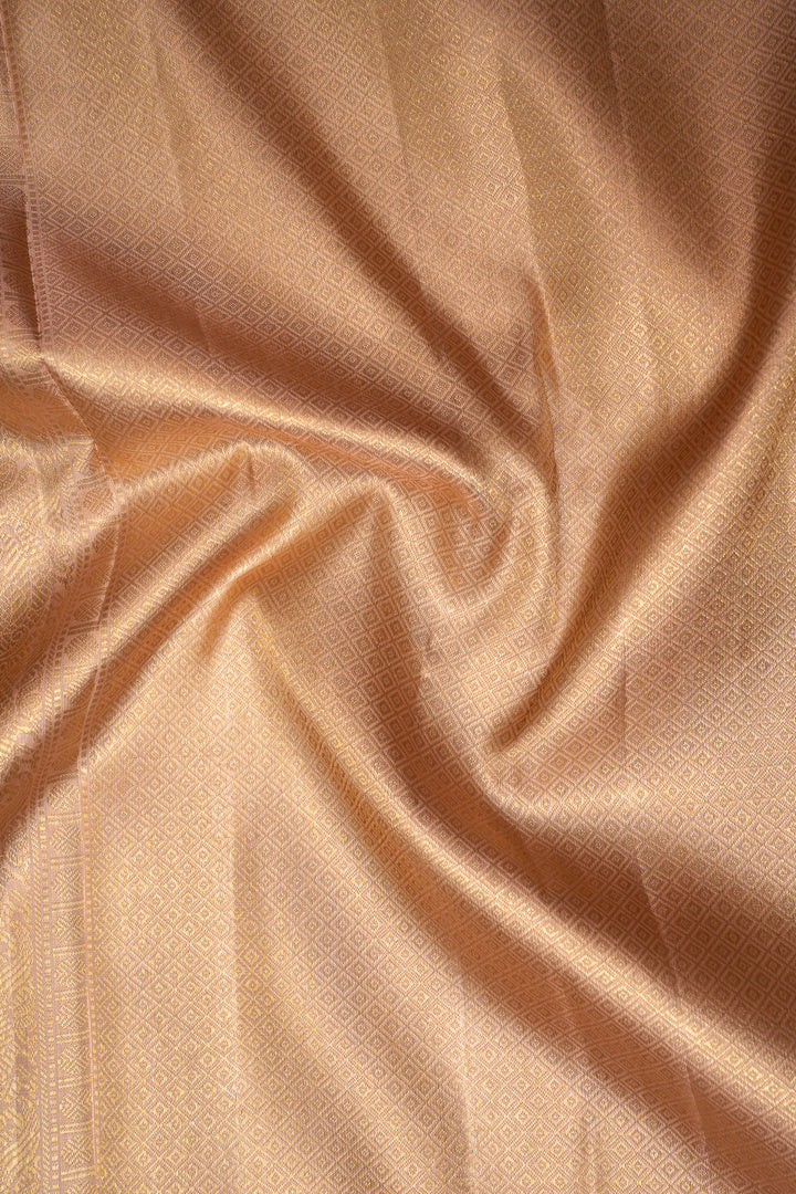 Champagne Gold Brocade Pure Kanchipuram Silk Saree - Clio Silks