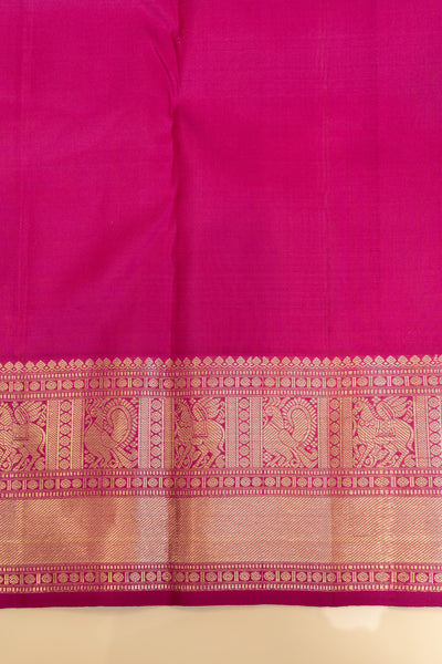 Rani pink paisley motifs pure Kanchipuram silk saree