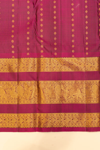 Basil green and magenta pure Kanchipuram silk saree