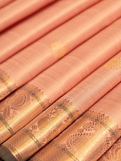 Lotus Pink Vairaoosi Pure Kanjivaram Silk Saree