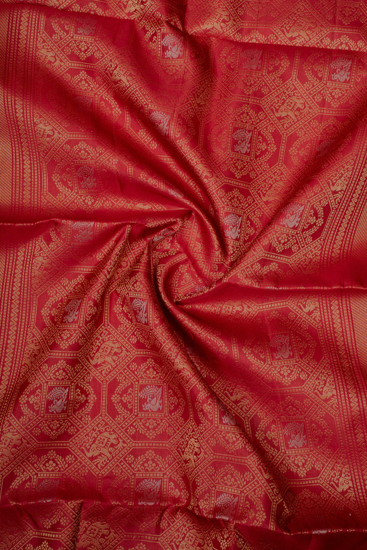 Red Traditional Pure Soft Silk Saree