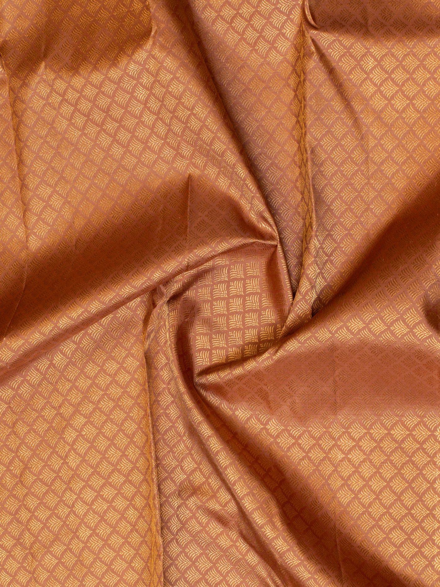 Apricot pink pastel pure Kanchipuram silk saree